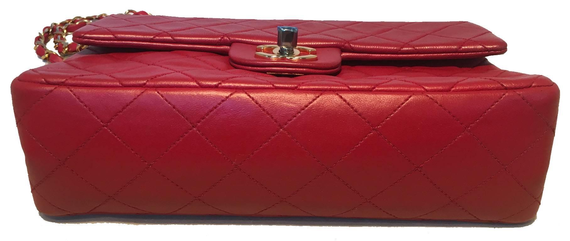 Women's Chanel Vintage Red Leather 9inch 2.55 Double Flap Classic