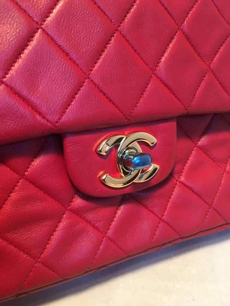 Chanel Vintage Red Leather 9inch 2.55 Double Flap Classic 1