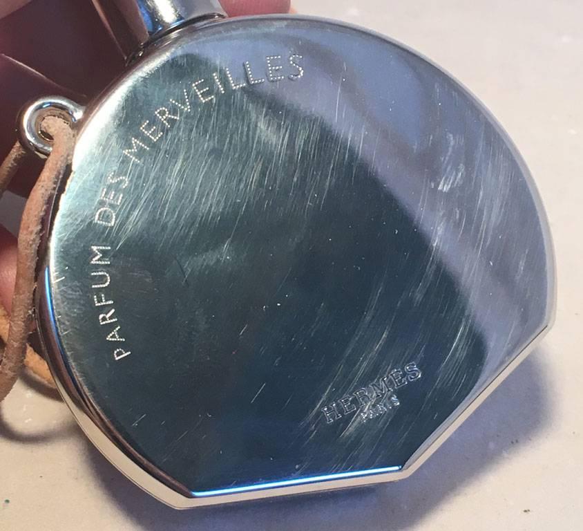 Hermes Perfume Bottle Silver Necklace with perfume des merveilles 1