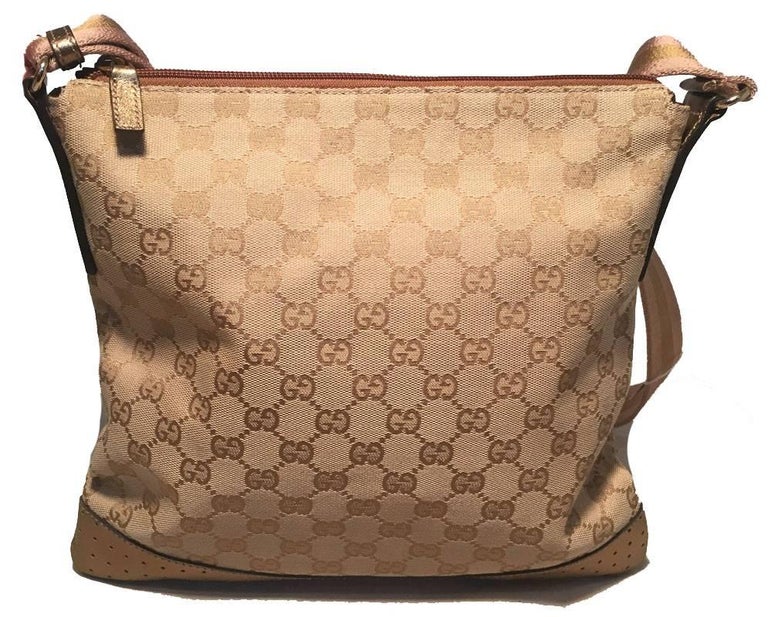 Gucci Medium Monogram Canvas and Leather Bronze and Pink Messenger ...