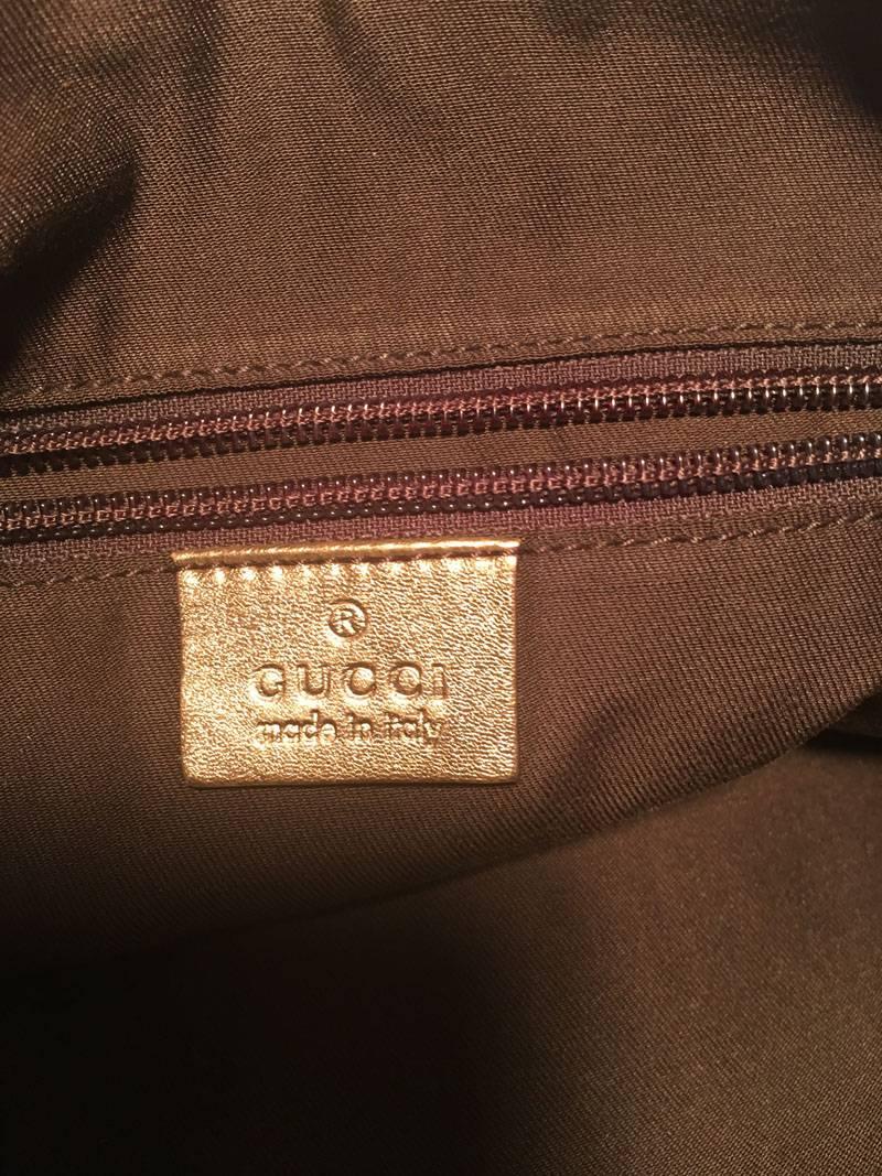 Gucci Medium Monogram Canvas and Leather Bronze & Pink Messenger Shoulder Bag In Excellent Condition In Philadelphia, PA