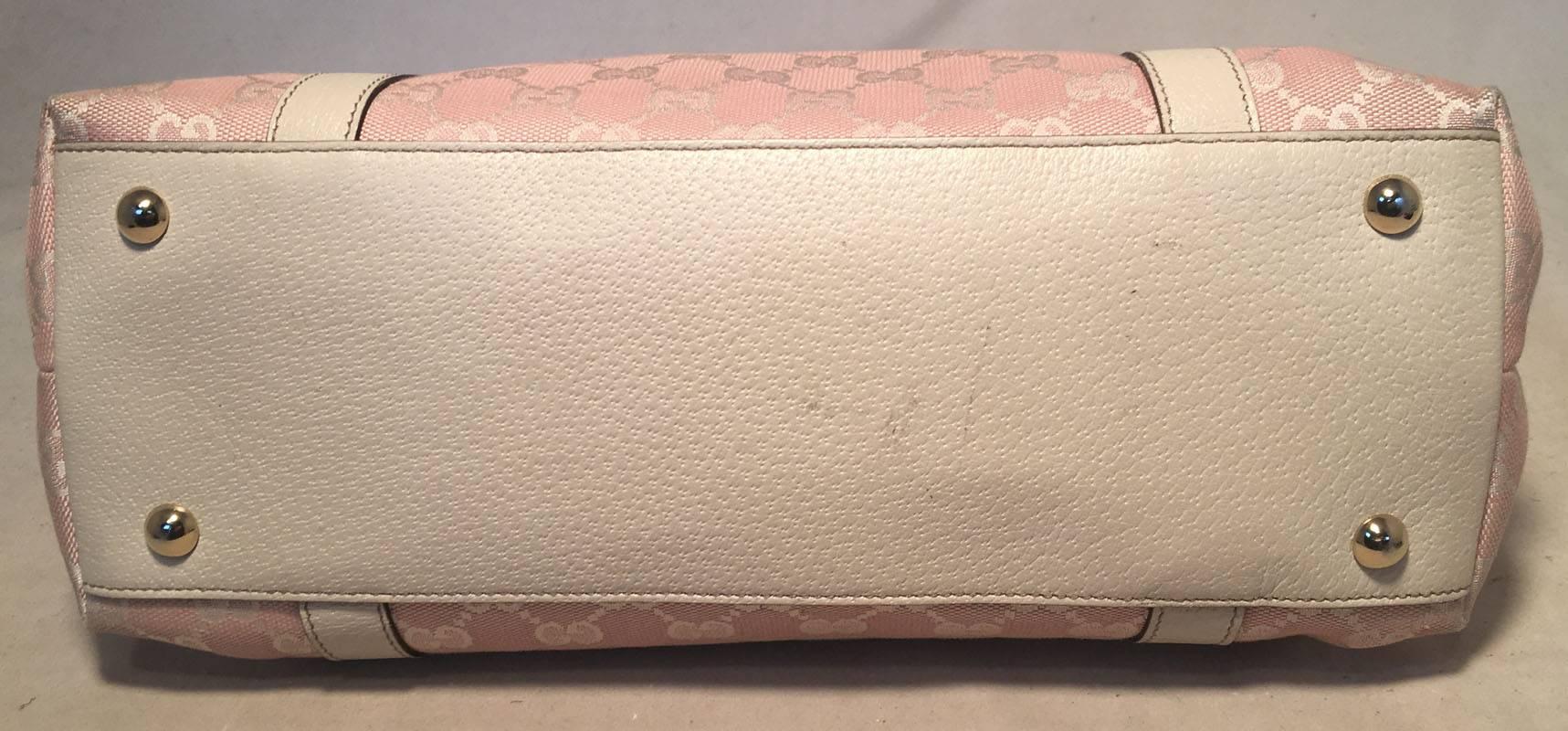 Beige Gucci Pink Monogram Medium Abbey Shoulder Bag Tote