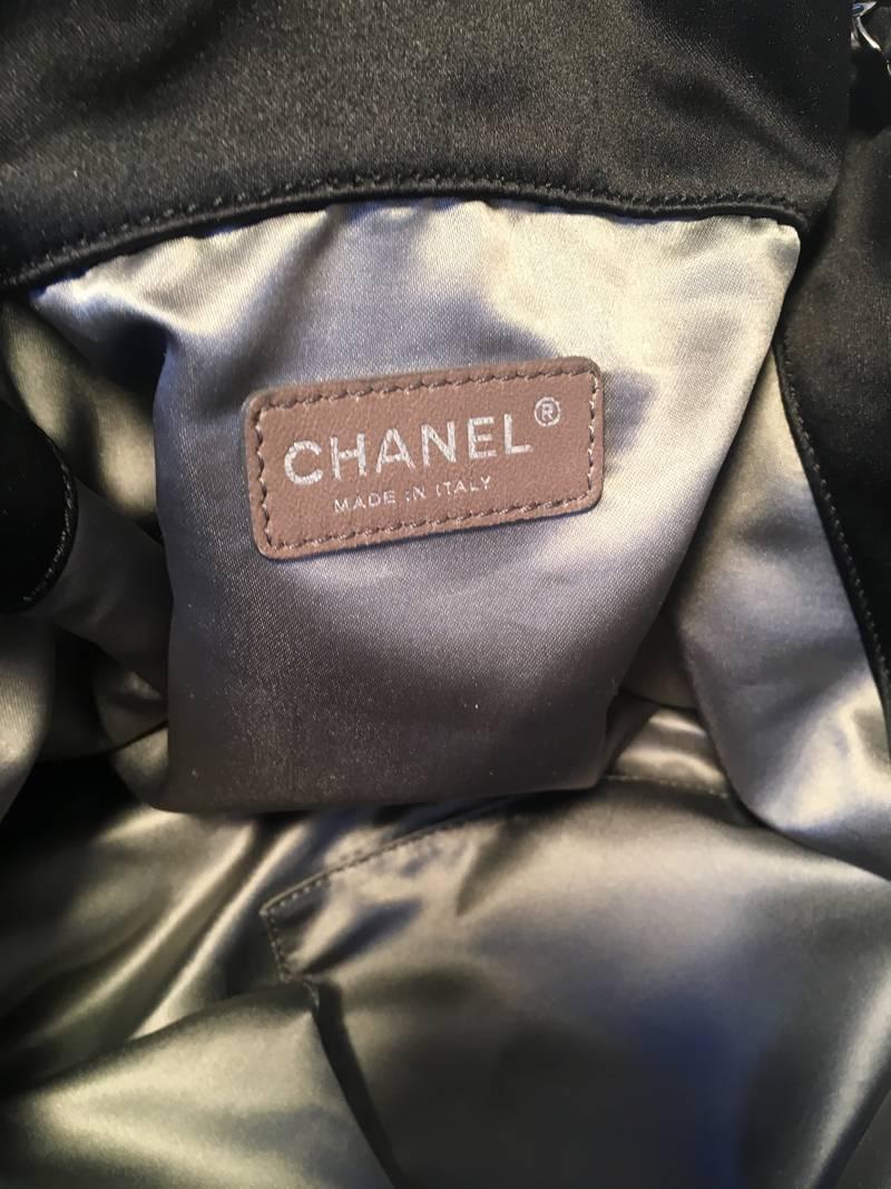 Chanel Black Silk Shoulder Bag 4