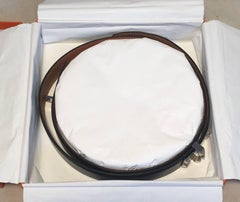 Hermes 90cm Black Box Calf Leather Collier De Chien Belt with Silver PDH