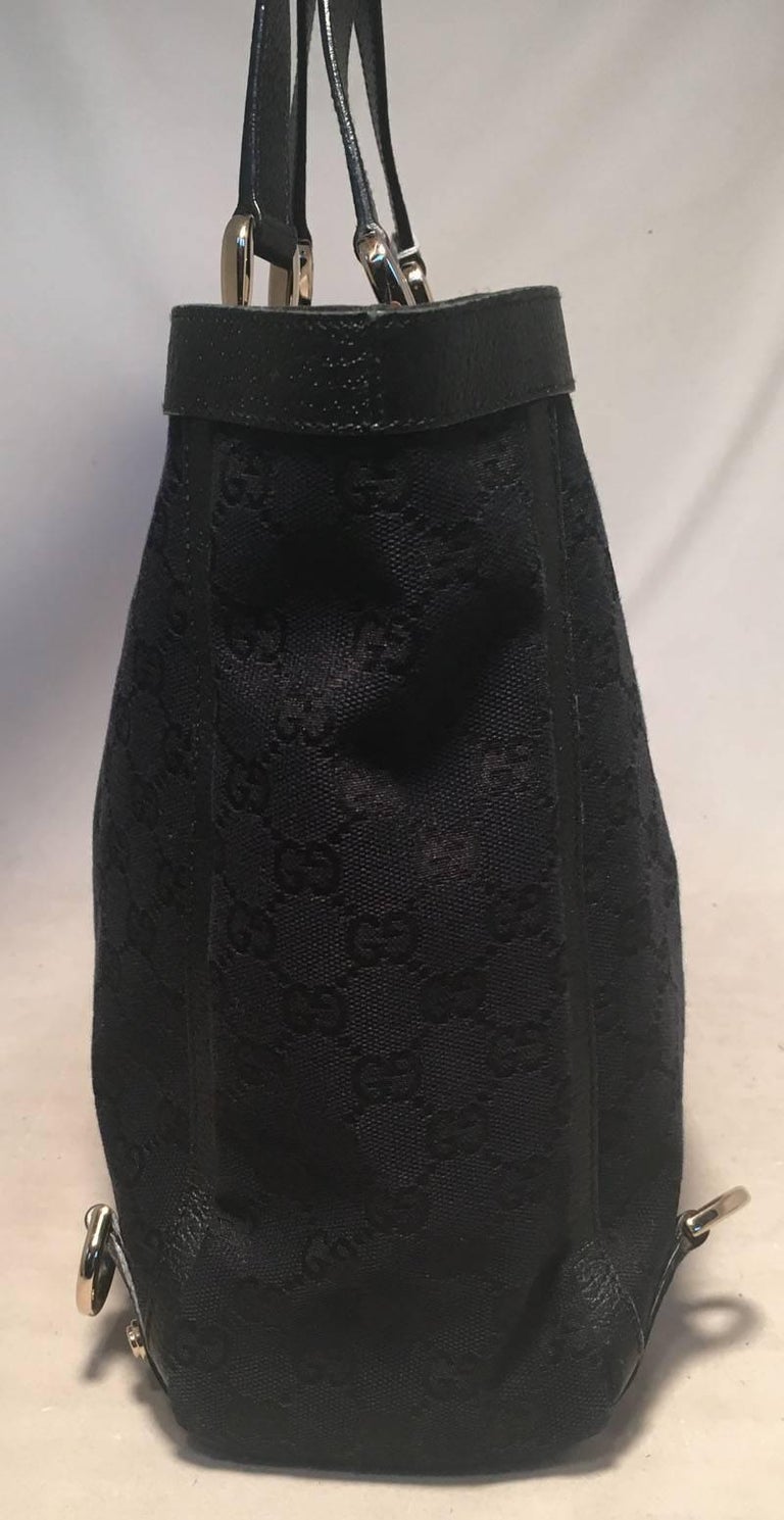 Gucci Black Monogram Canvas Abbey Tote GM Shoulder Bag For Sale at 1stdibs