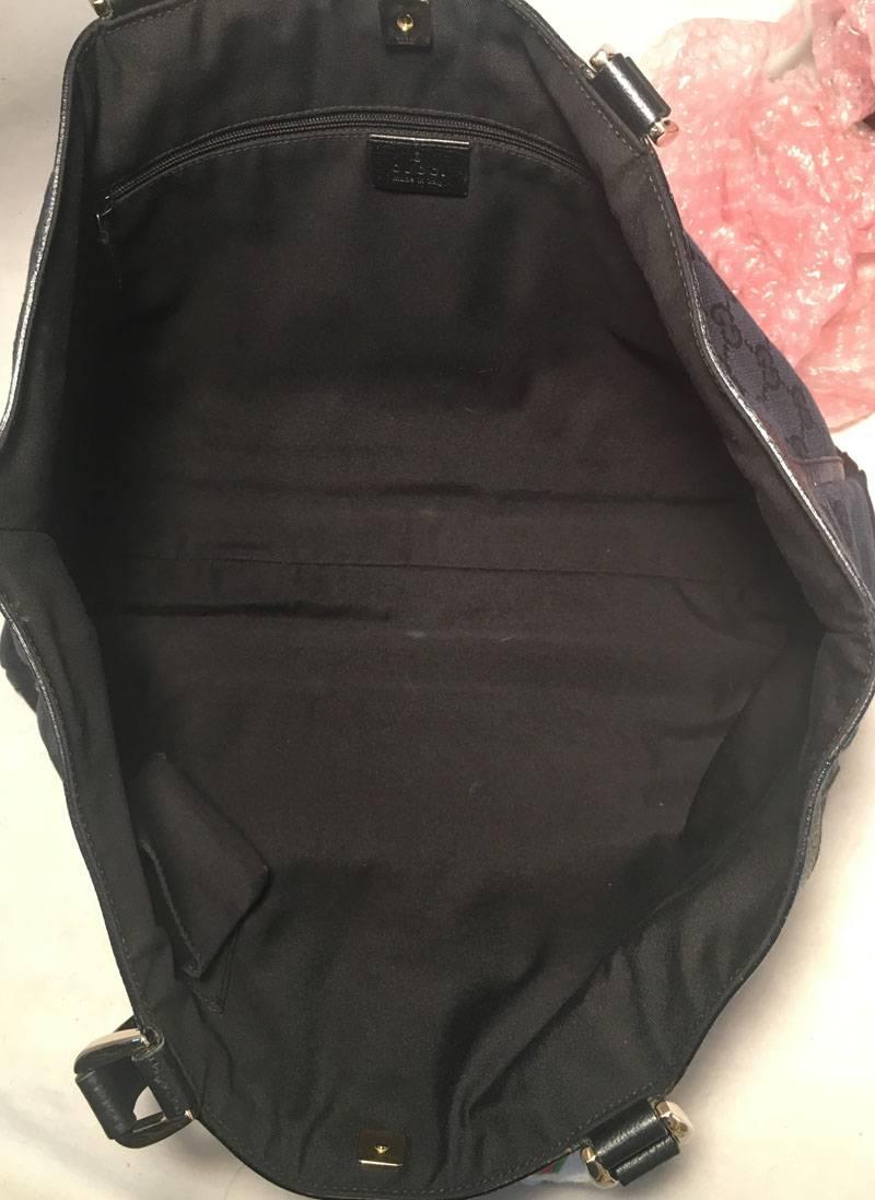 Gucci Black Monogram Canvas Abbey Tote GM Shoulder Bag  1