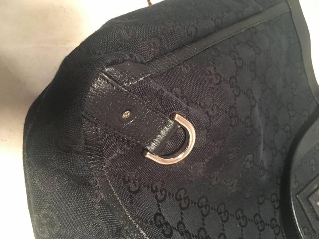 Gucci Black Monogram Canvas Abbey Tote GM Shoulder Bag  4