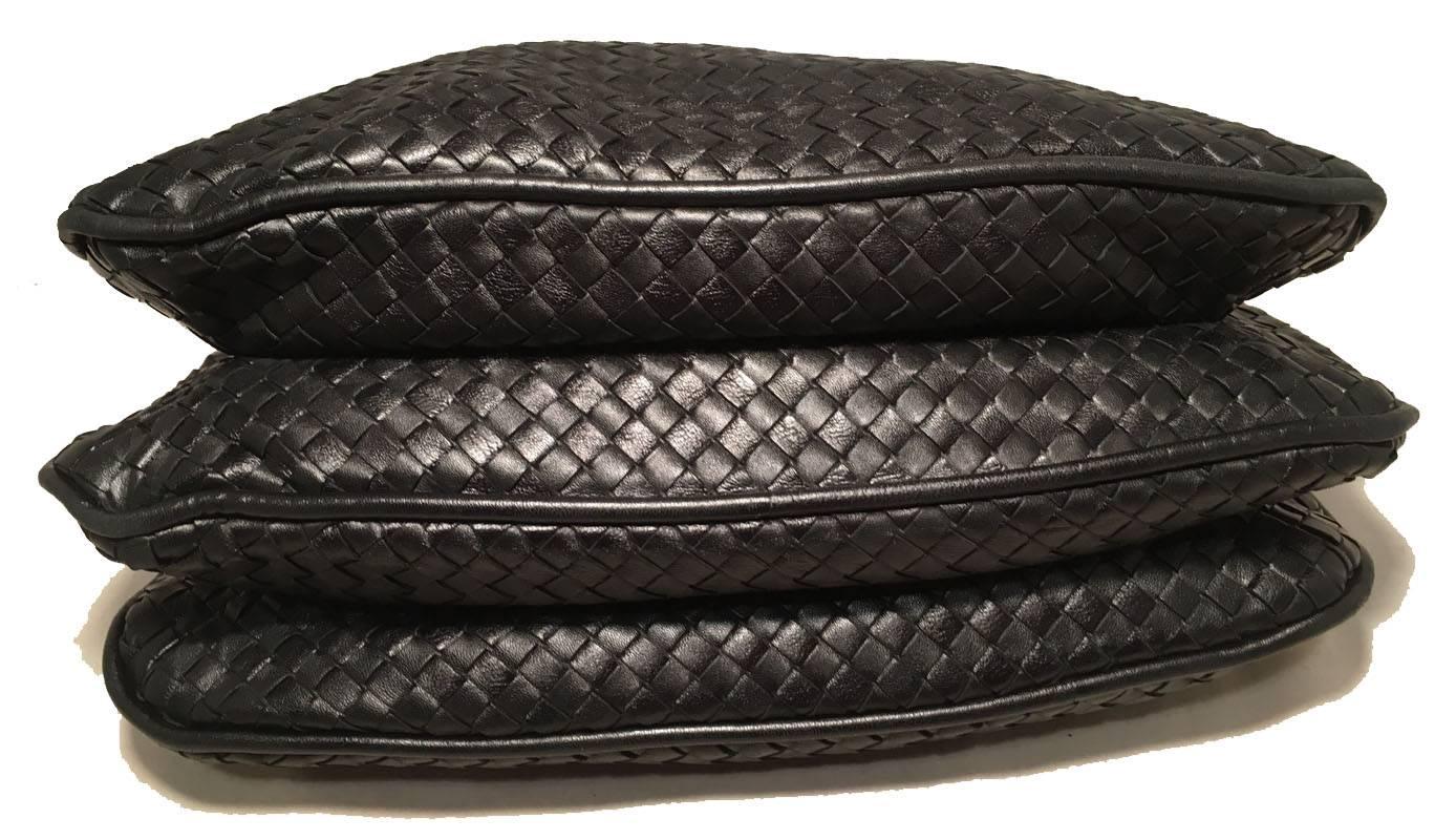 Women's Bottega Veneta Woven Black Leather Shoulder Bag 