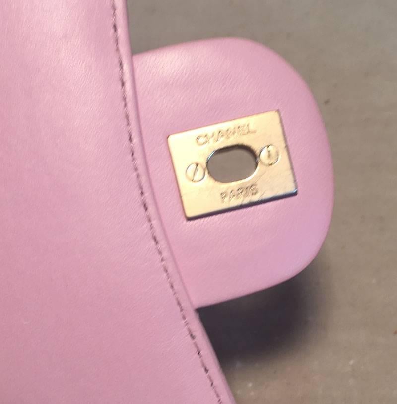 Purple Chanel Lilac Leather Classic Flap Shoulder Bag