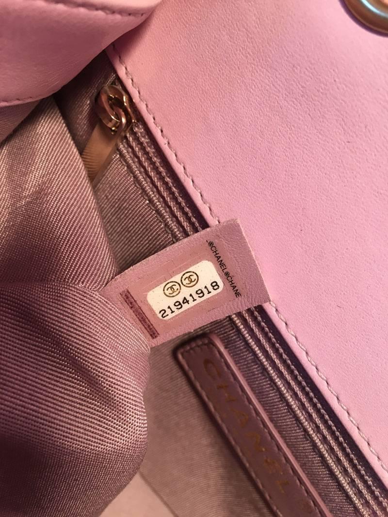 Chanel Lilac Leather Classic Flap Shoulder Bag 1
