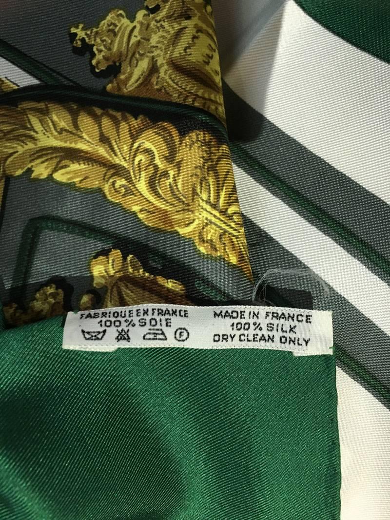 Women's or Men's Hermes Vintage Hunter Green Brides de Gala Silk Scarf 