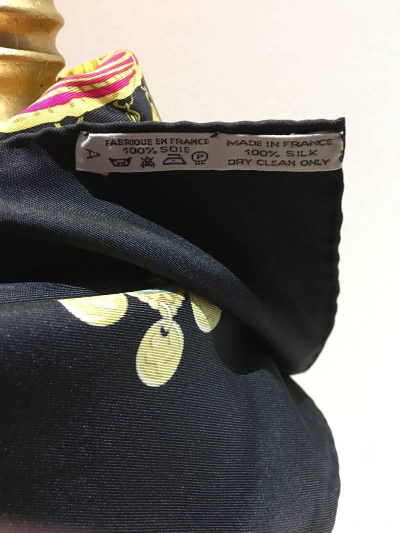 Hermes Vintage Kosmima Silk Scarf in Black For Sale at 1stDibs | hermes ...