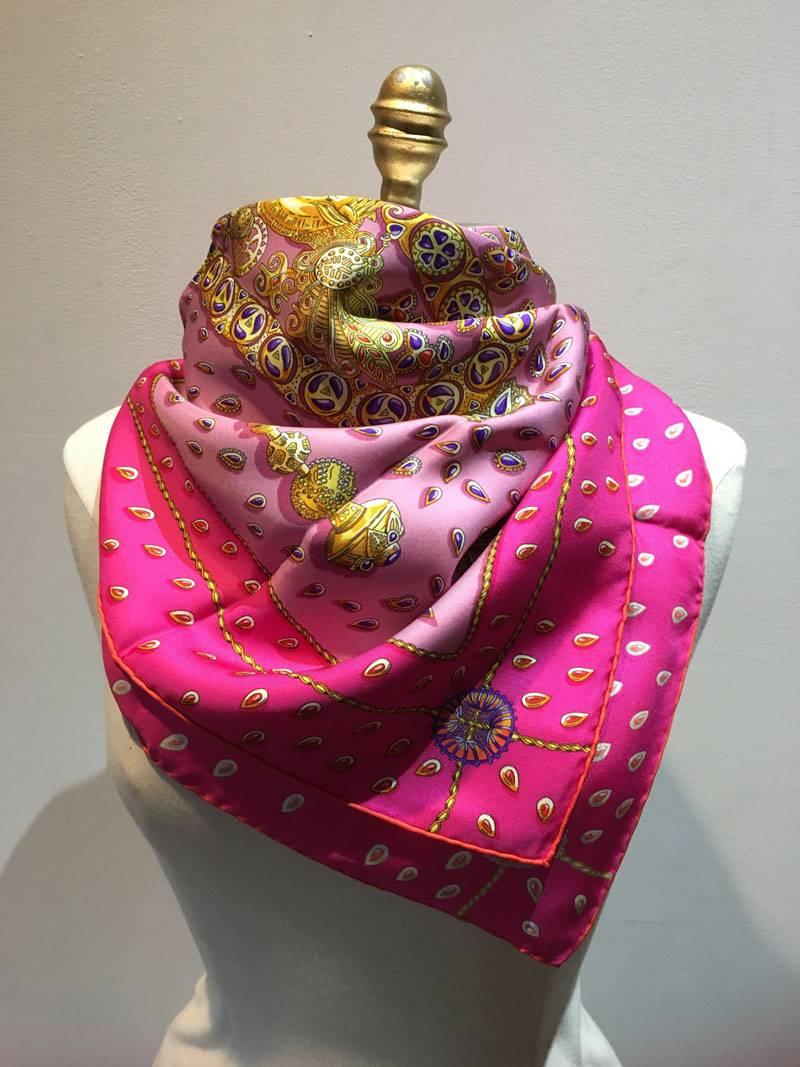 Women's Hermes Silk Tresors Retrouves Silk Scarf in Pinks