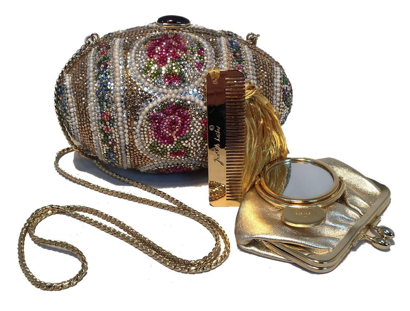 Women's Judith Leiber Pearl Egg Swarovski Crystal Minaudiere Evening Bag