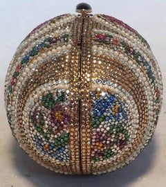 Judith Leiber Pearl Egg Swarovski Crystal Minaudiere Evening Bag