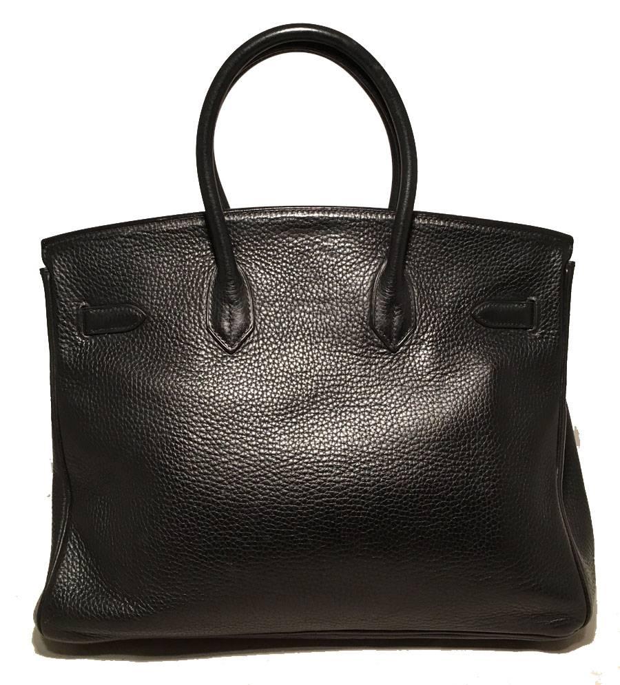 Hermes Black Clemence Leather 35cm Birkin Bag In Excellent Condition In Philadelphia, PA