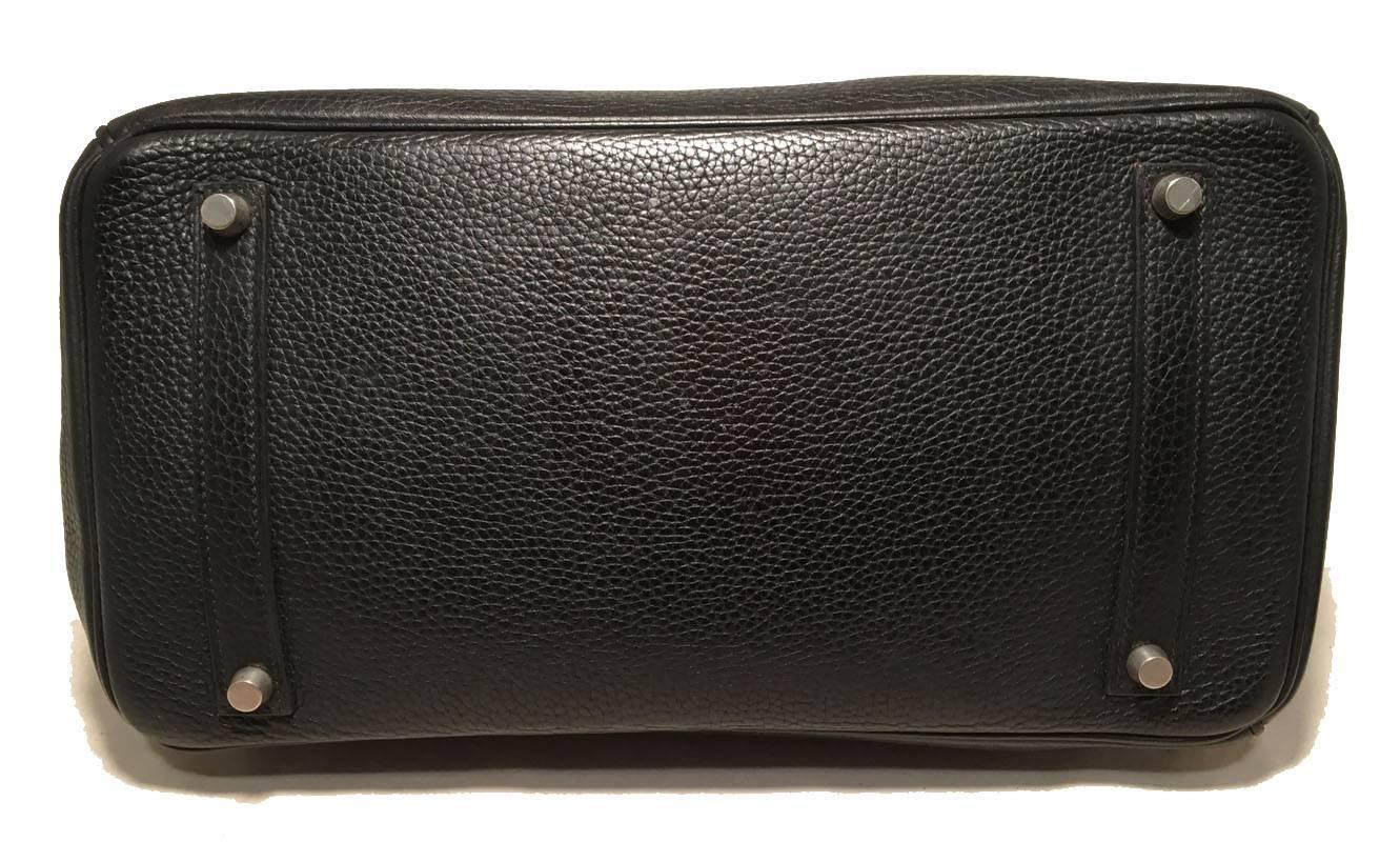 Women's Hermes Black Clemence Leather 35cm Birkin Bag