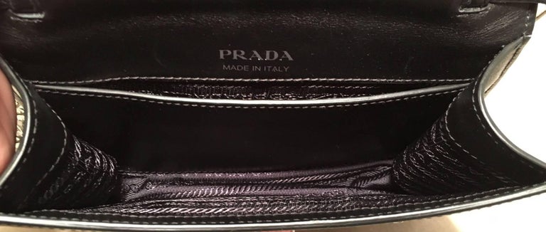 Prada Black and Teal Leather Jeweled Front Shoulder Bag Clutch For Sale ...