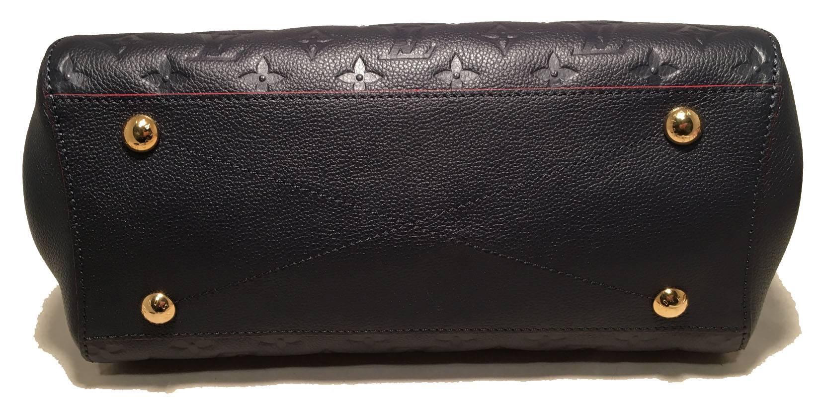 Black NWOT Louis Vuitton Navy Empreinte Leather Monogram Montaigne MM Handbag