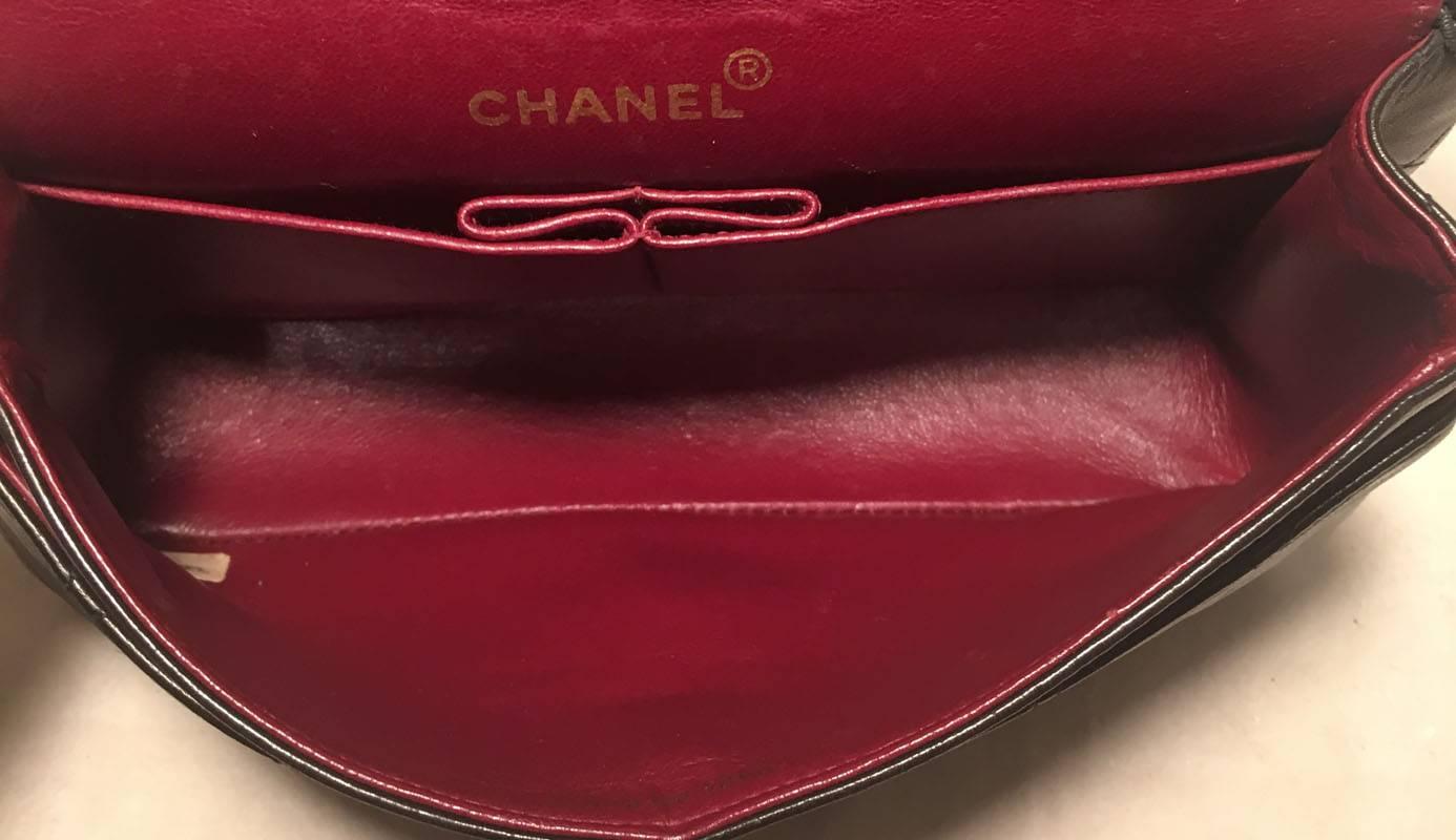 Women's Chanel Black Brown 9 inch 2.55 Double Flap Classic Shoulder Bag