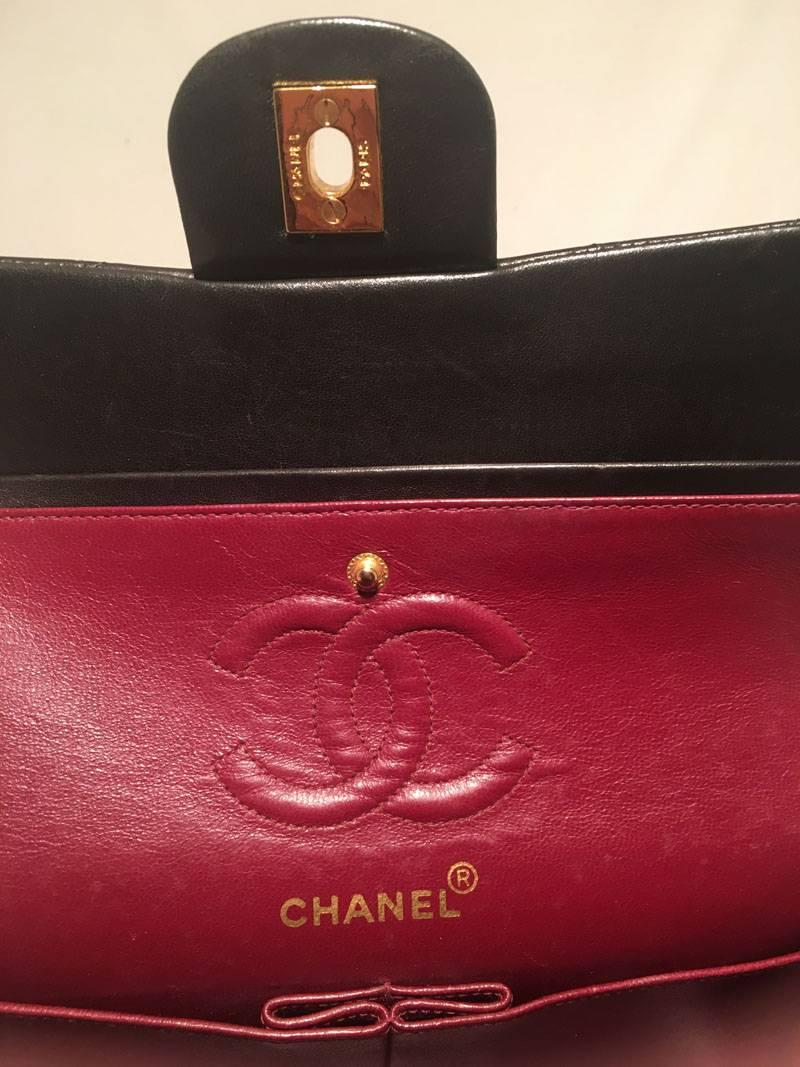 Chanel Black Brown 9 inch 2.55 Double Flap Classic Shoulder Bag 1