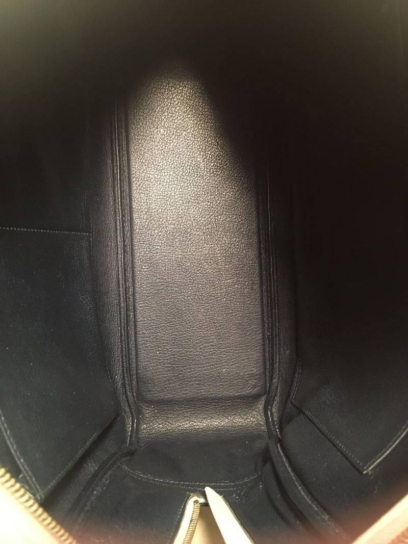 Hermes Black and White Veau Grain Leather Plume 32 Tote Handbag For ...