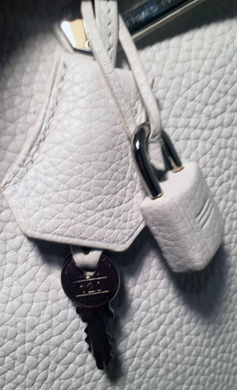 Women's Hermes White Togo Leather 40cm Birkin Bag