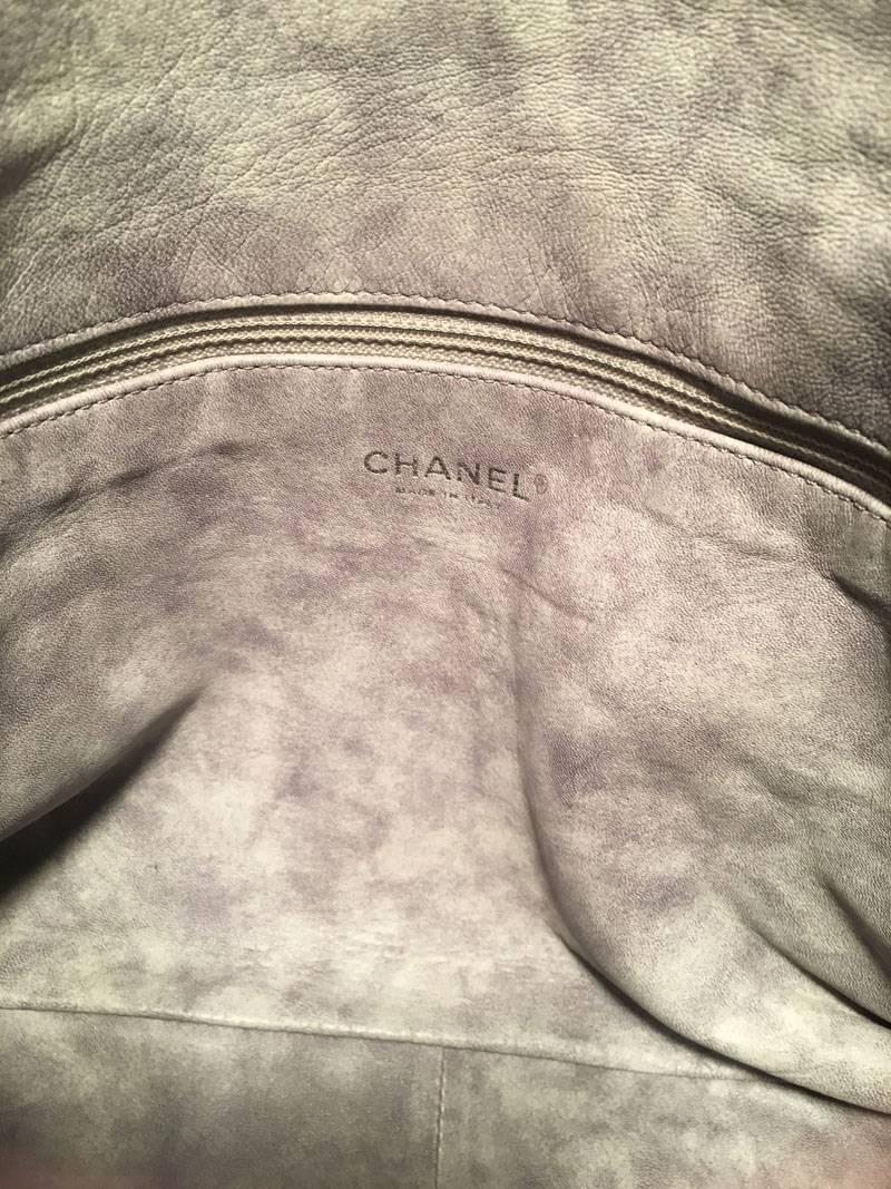 Gray Chanel Rare Natural Snakeskin Python XL Classic Flap Shoulder Bag