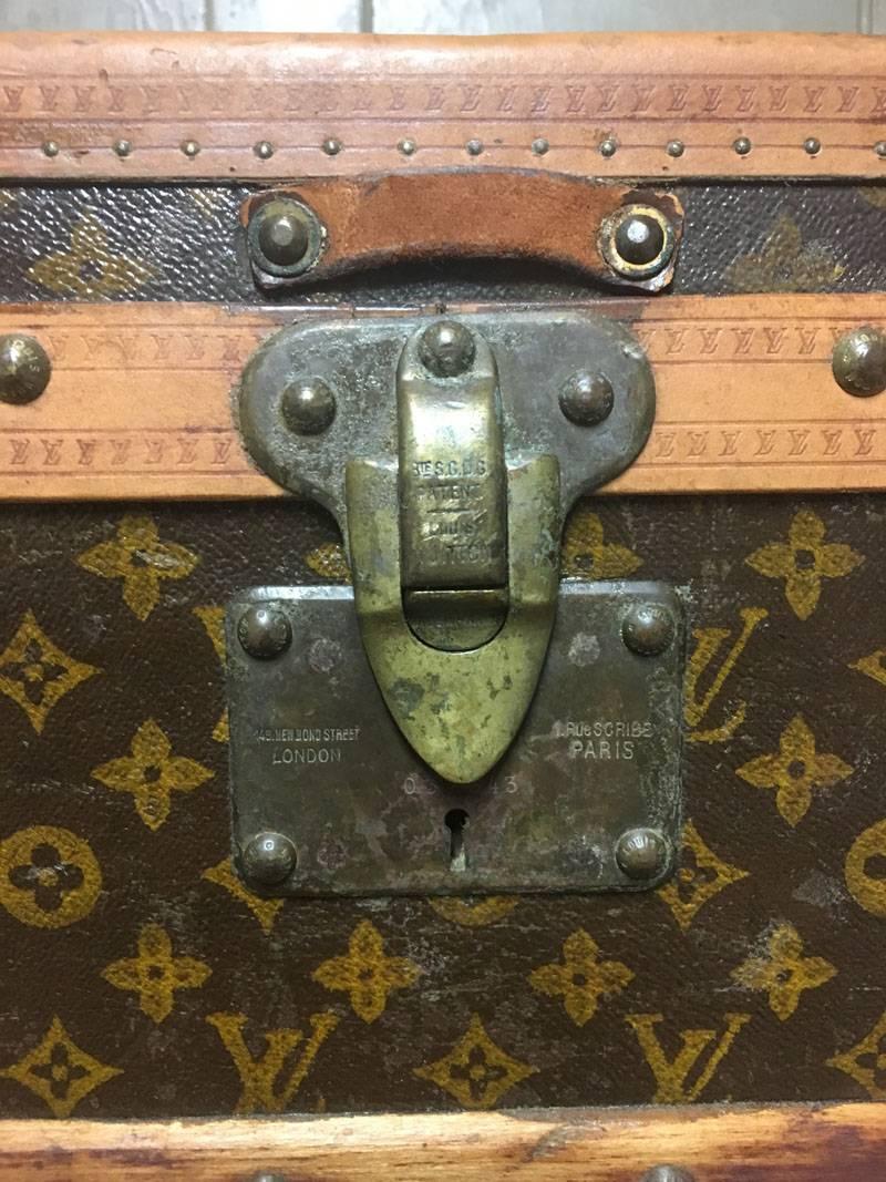 Louis Vuitton Monogram Cube Trunk MM Wright,  circa 1920 In Excellent Condition In Philadelphia, PA