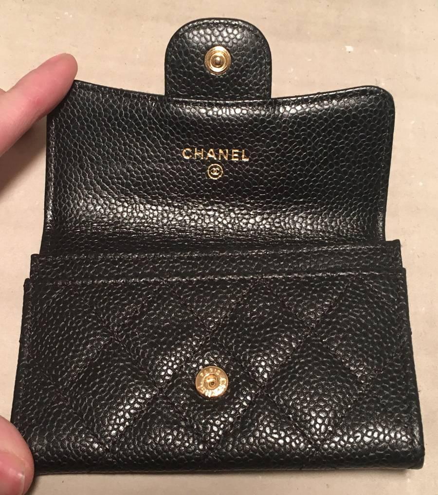 Chanel Black Quilted Caviar Mini Wallet 1