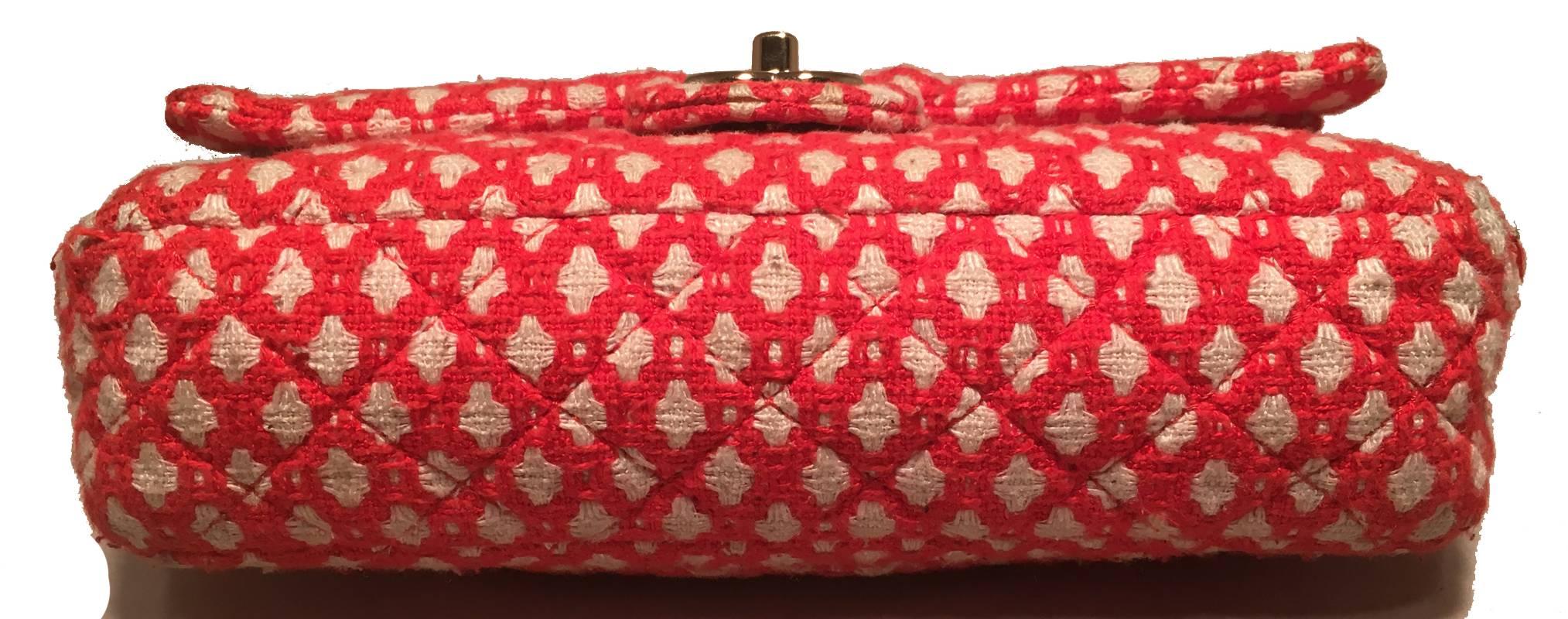 chanel red tweed bag
