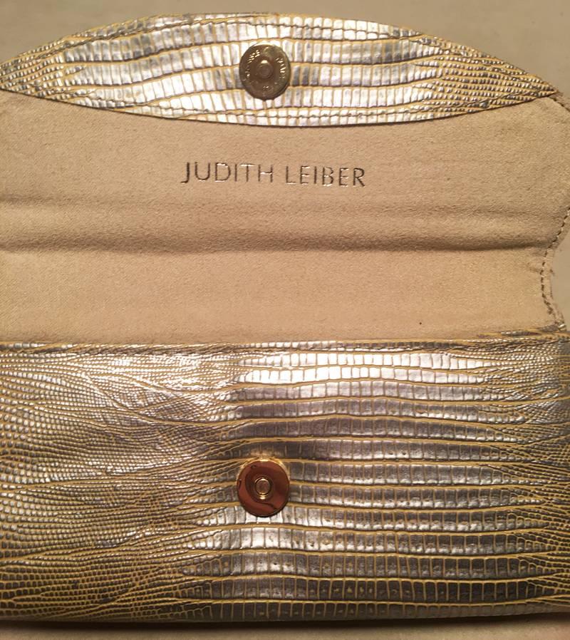 Women's Judith Leiber Lizard Crystal Sunglass Ccase