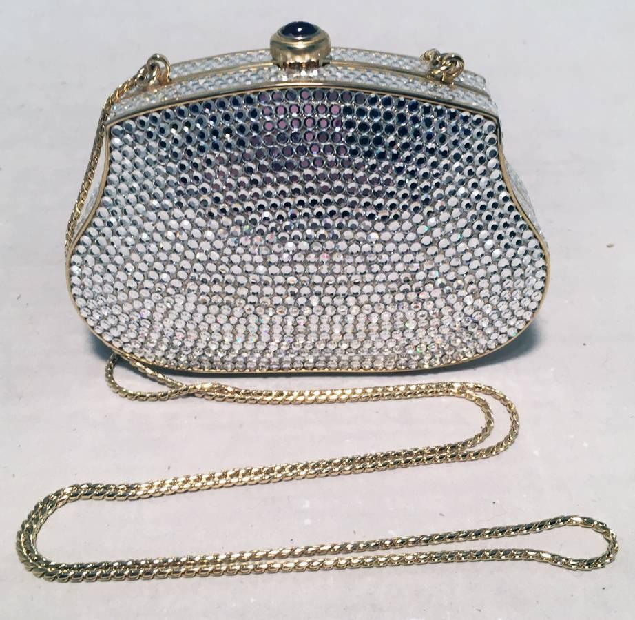 Women's Judith Leiber Clear Swarovski Crystal Mini Minaudiere Evening Bag Clutch