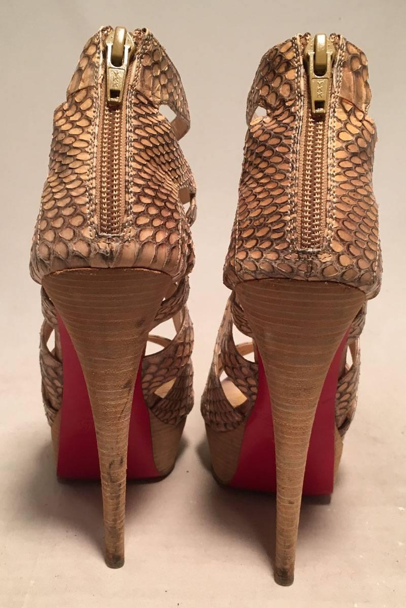 tan snakeskin heels
