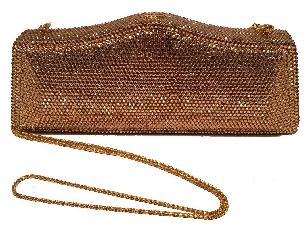 Women's Judith Leiber Gold Swarovski Crystal Evening Bag Minaudiere Clutch