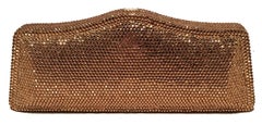 Judith Leiber Gold Swarovski Crystal Evening Bag Minaudiere Clutch