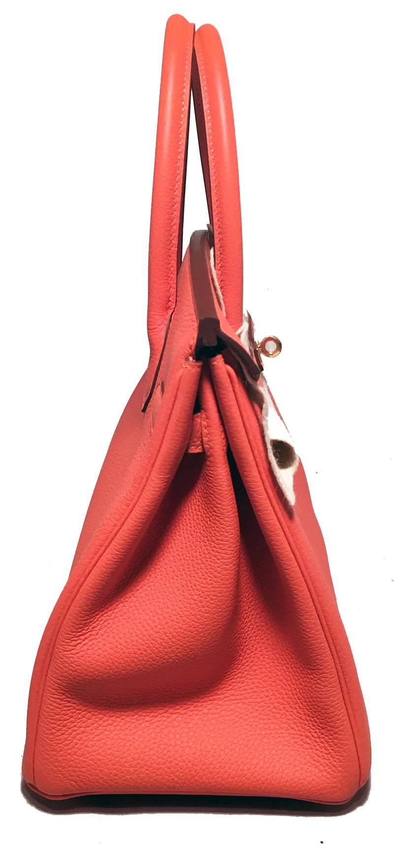 Pink Hermes 30cm New WOT Feu Togo Leather Birkin Bag