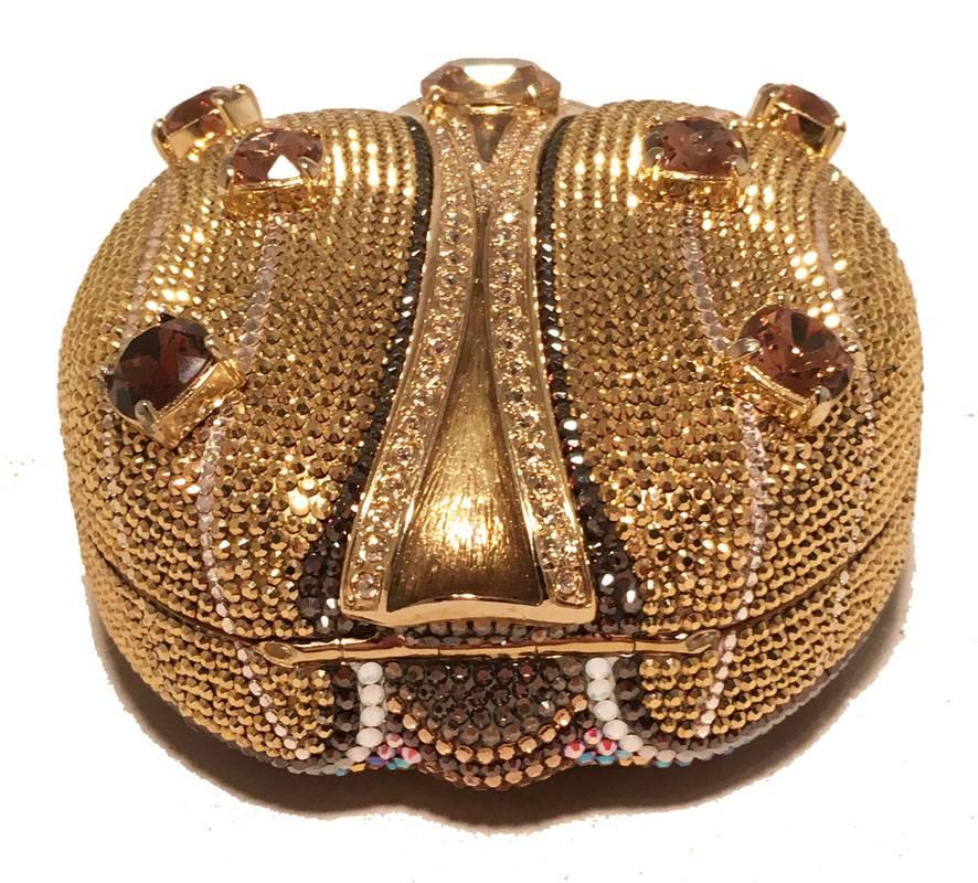 Judith Leiber 45th Anniversary Edition Crystal Gold Ladybug Minaudiere In Excellent Condition In Philadelphia, PA
