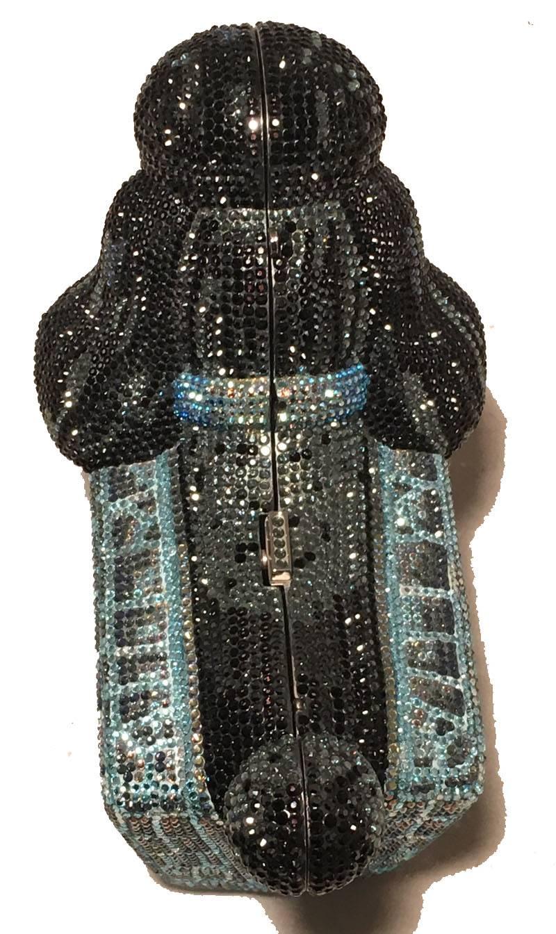 Black Judith Leiber Swarovski Crystal Poodle Box Minaudiere Evening Bag Wristlet