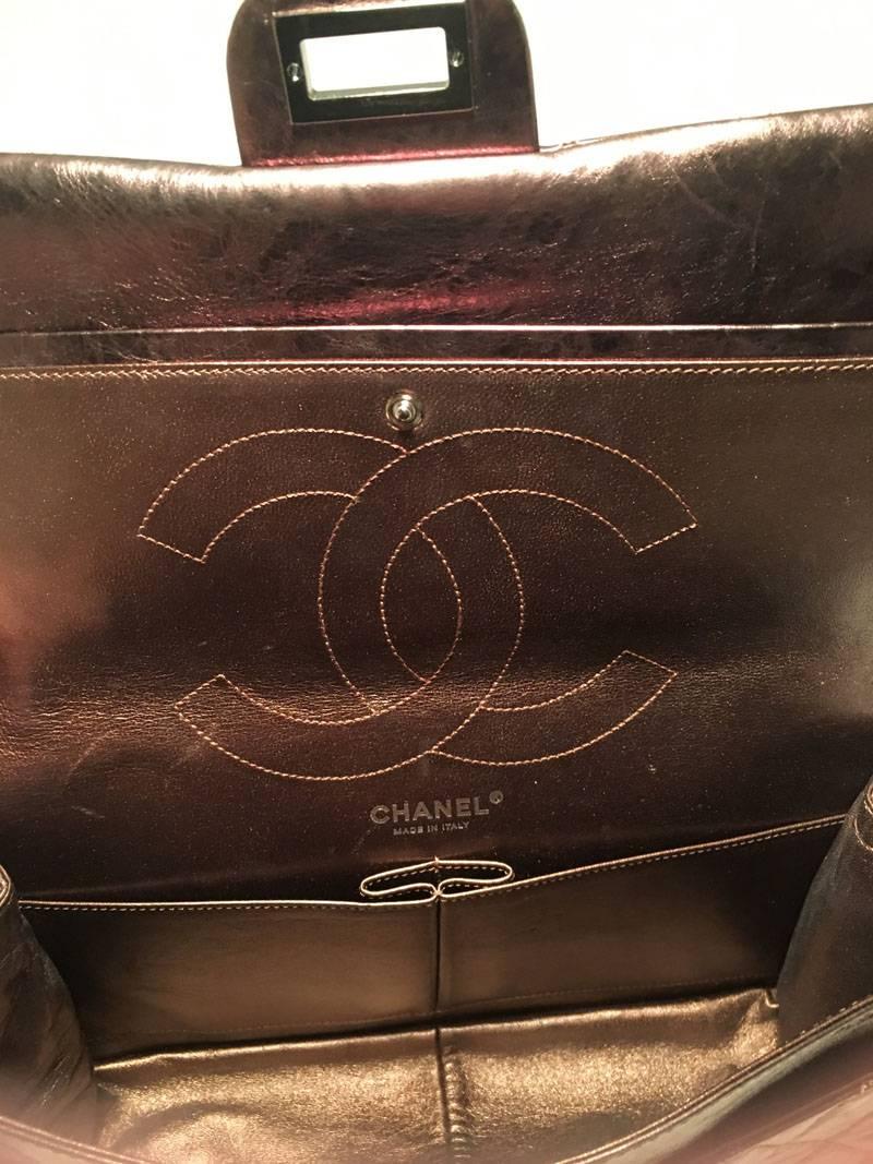 Chanel Bronze Quilted Distressed Leather 2.55 Double Flap Classic Reissue  2