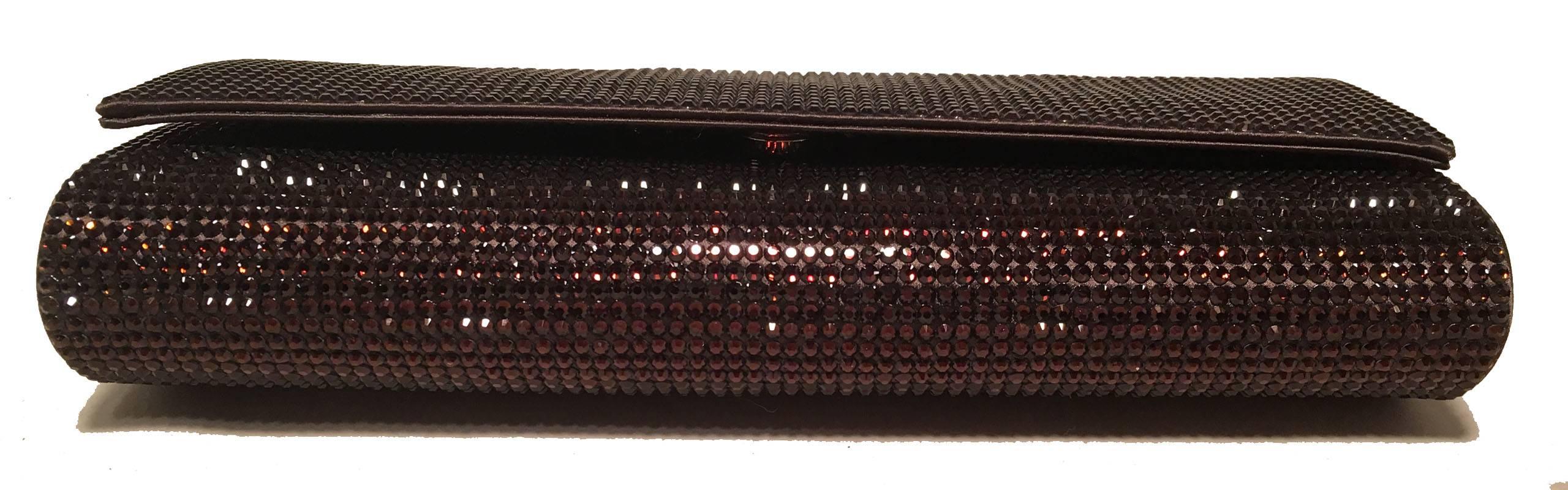 Judith Leiber Dark Red Crystal Evening Bag Clutch  In Excellent Condition In Philadelphia, PA