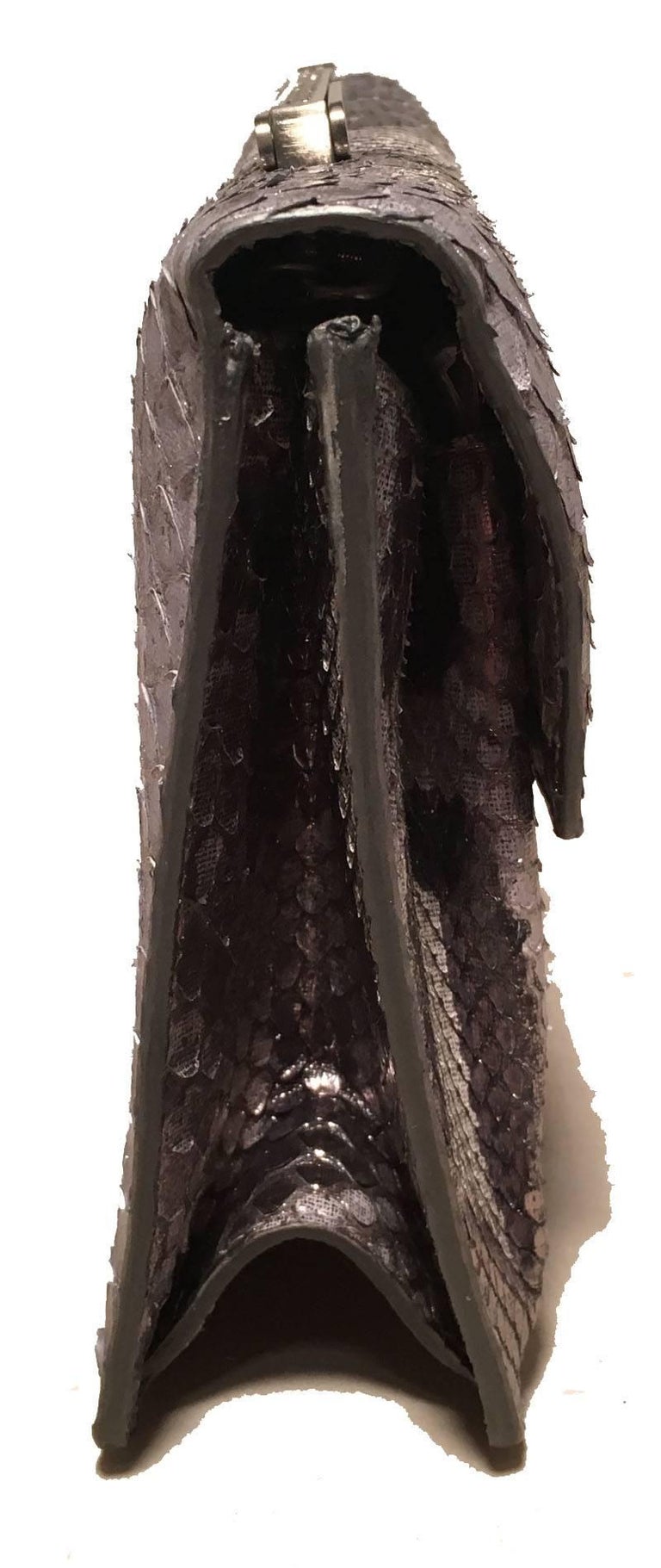 Silver Python Handbgs Judith Leiber Silver Grey Snakeskin Python Three way Handbag For Sale ...