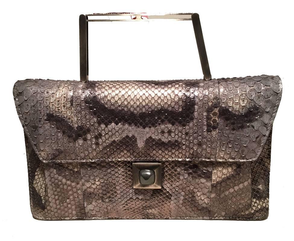 grey snakeskin handbag