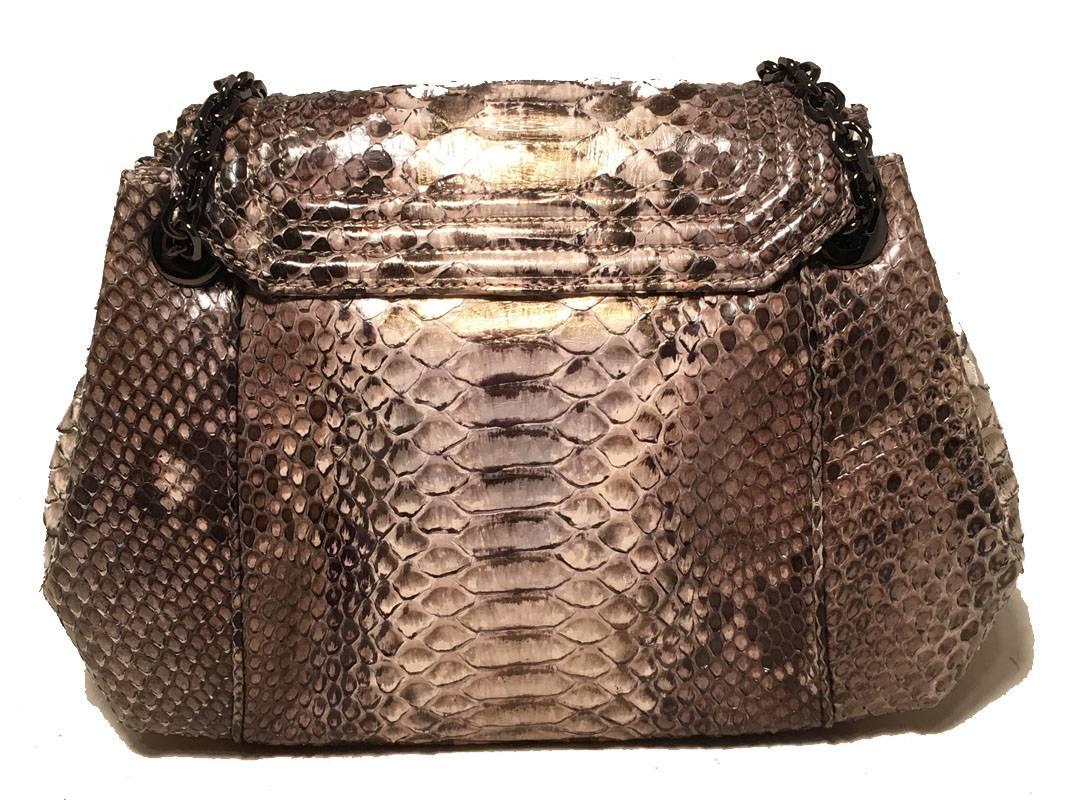 Black Judith Leiber Natural Grey Python Snakeskin Shoulder Bag