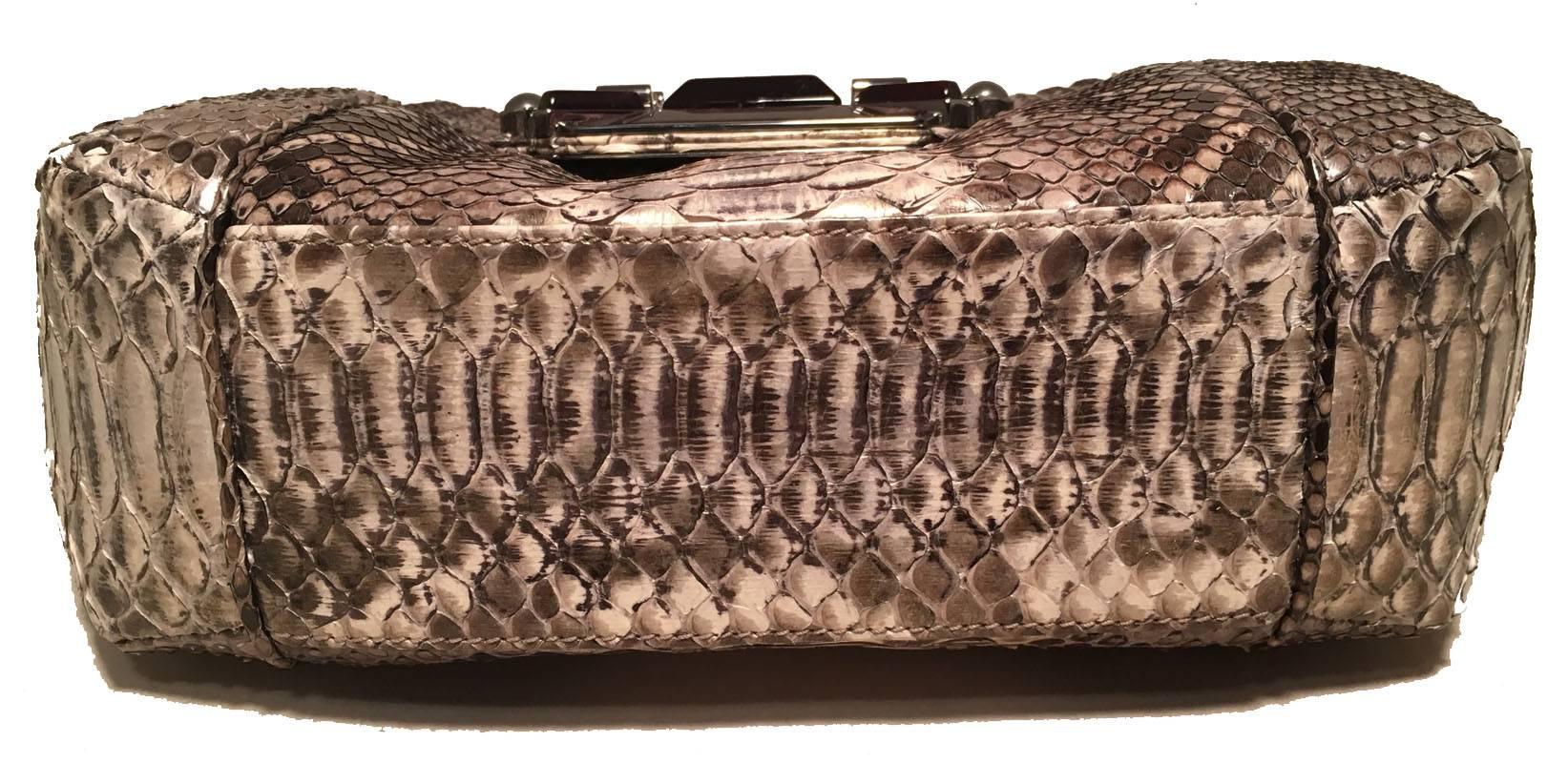 Judith Leiber Natural Grey Python Snakeskin Shoulder Bag In Excellent Condition In Philadelphia, PA