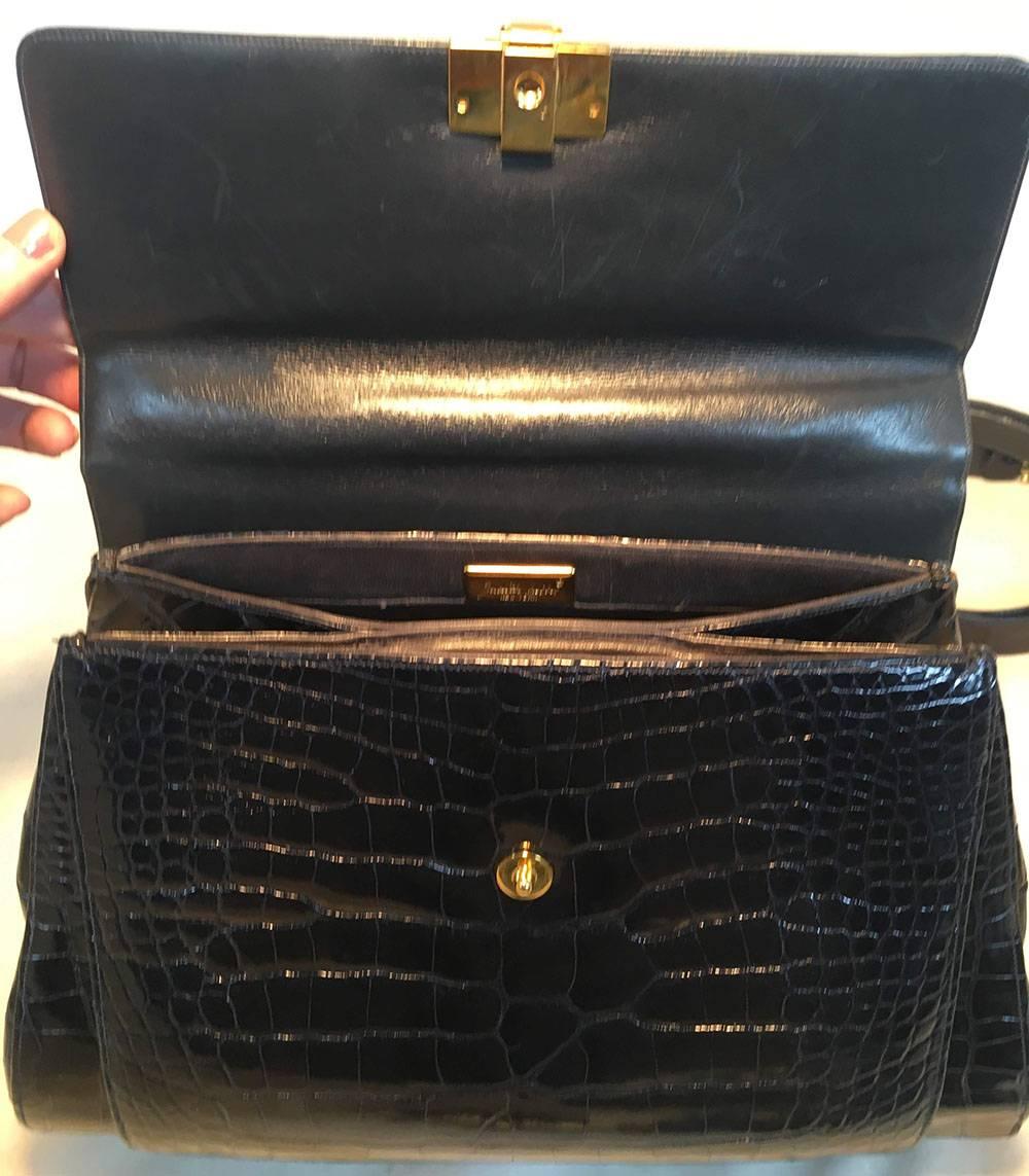Judith Leiber Vintage Navy Blue Alligator Handbag with Lapis Detail 3