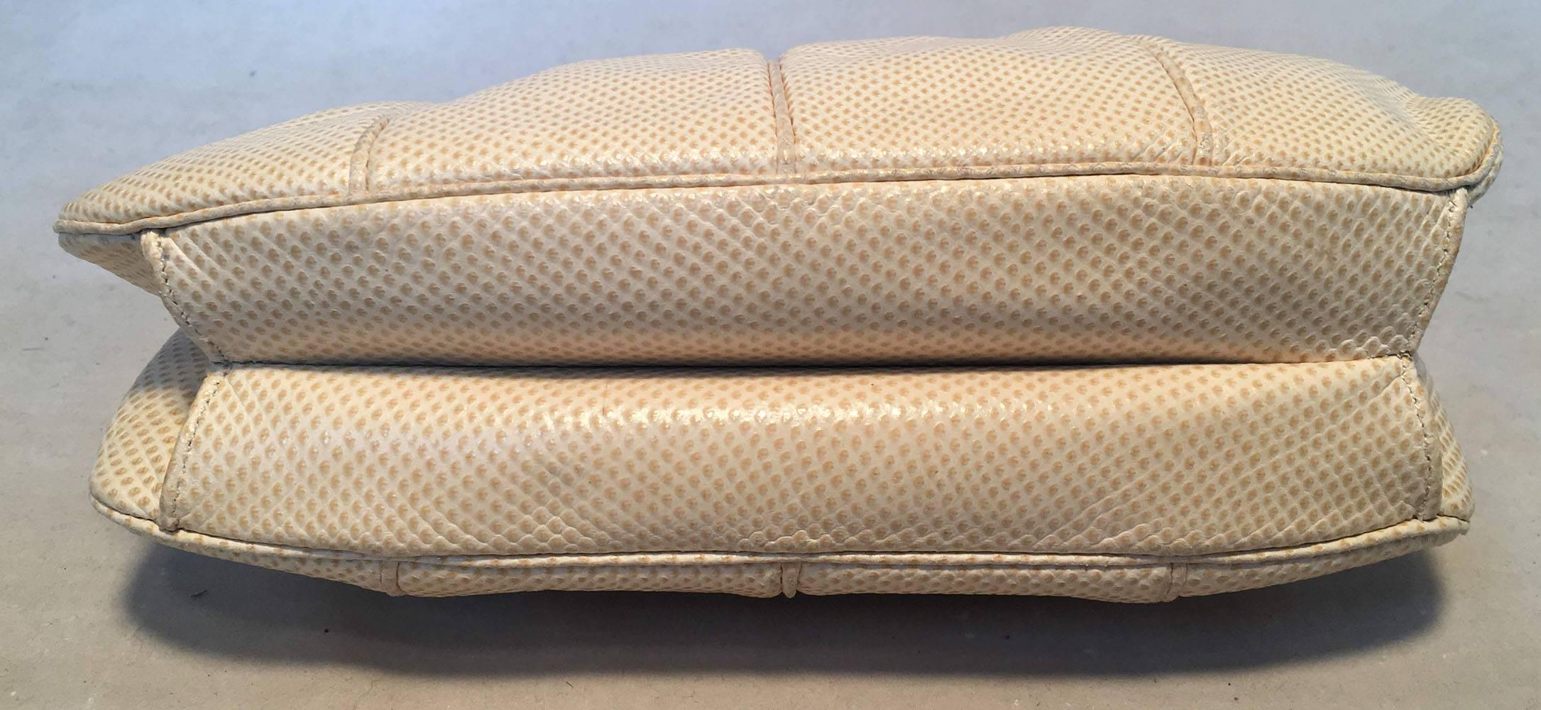 Women's Judith Leiber Beige Lizard Leather Vintage Clutch