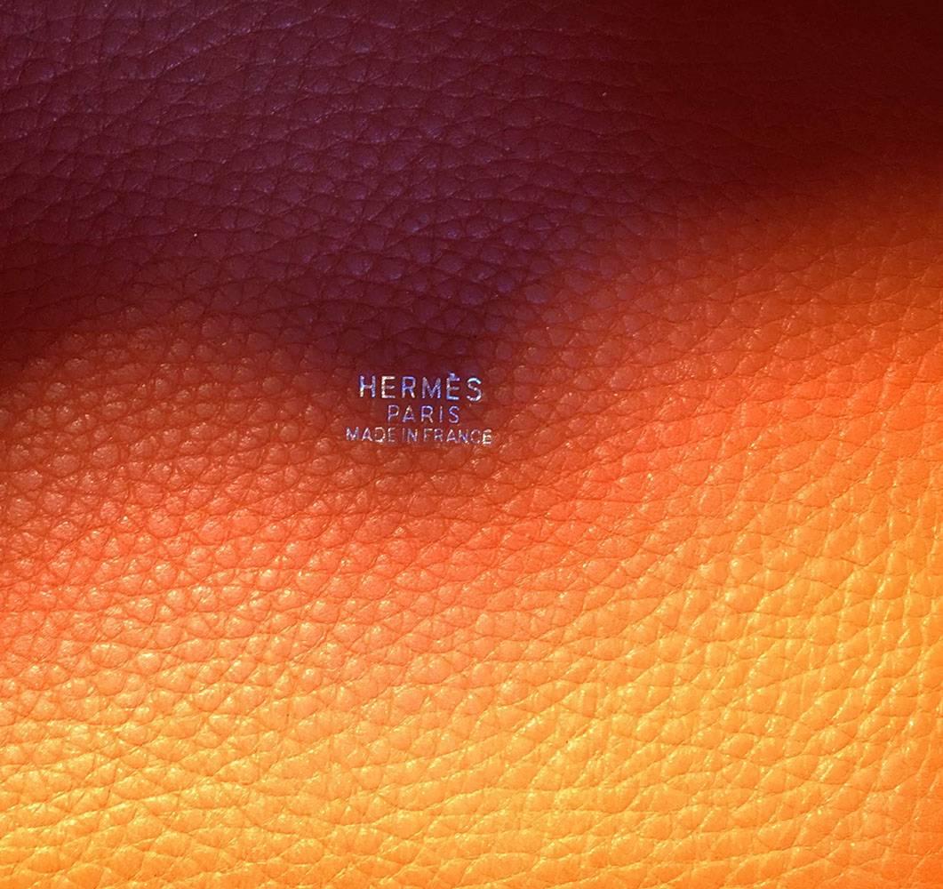 Hermes Orange Clemence Leather Picotin PM Handbag 2