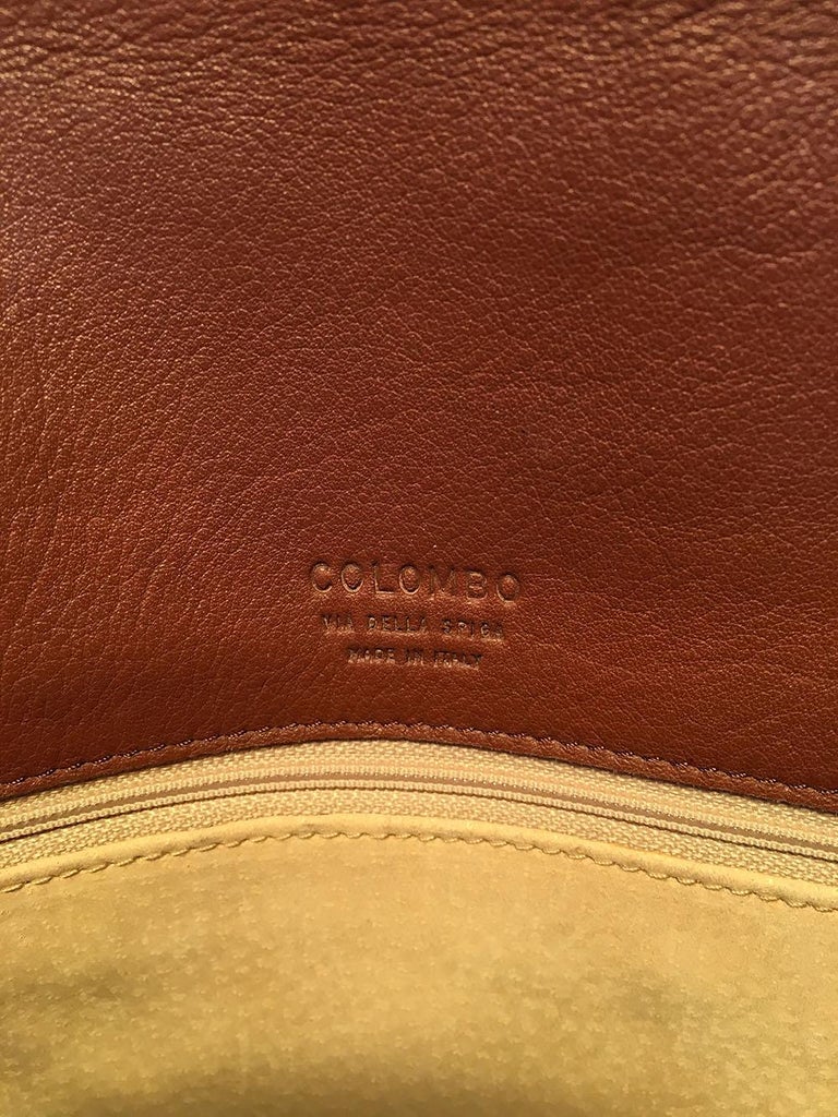 Colombo Vintage Tan Crocodile Portfolio Clutch For Sale at 1stDibs