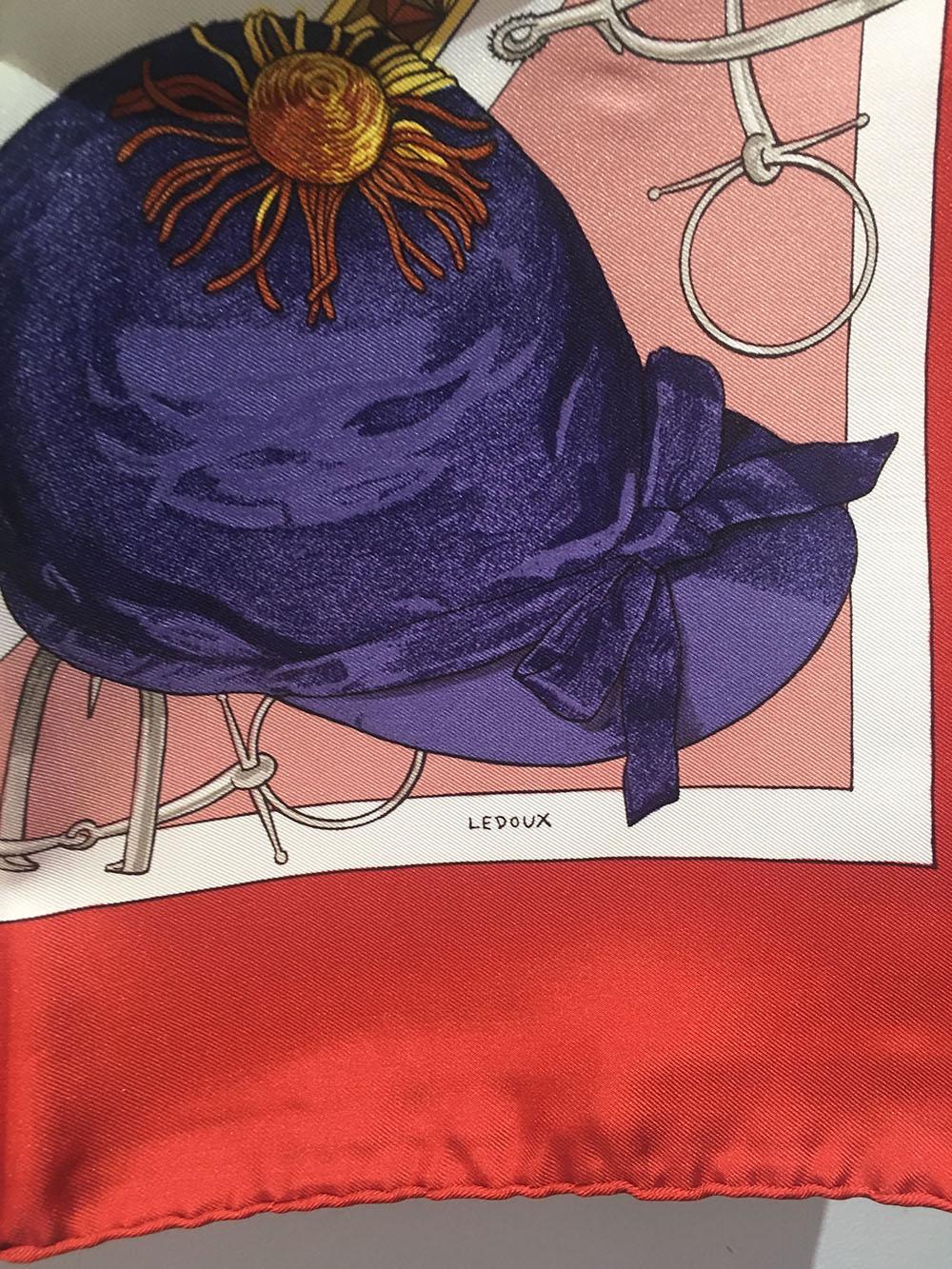 Hermes Vintage On Epsom Downs Silk Scarf, circa 1970s in Red 1